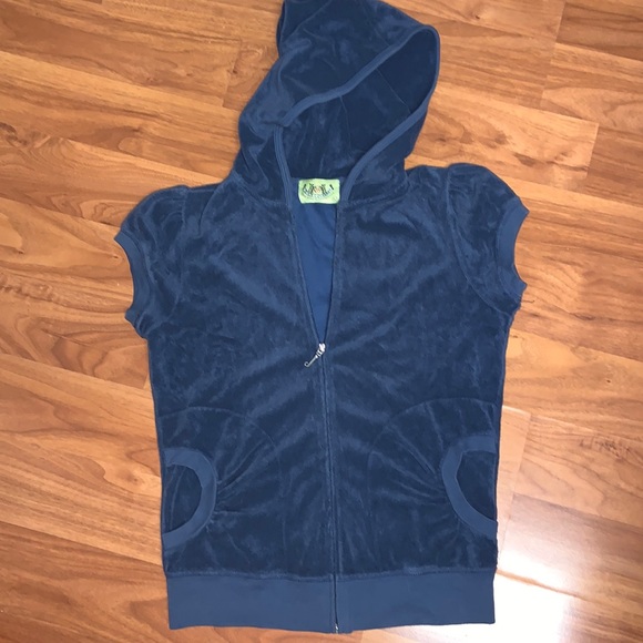 Original Juicy Couture Terry Cloth Short Sleeve Hoodie